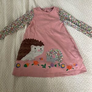 Mini Boden Pink Hedgehog Kids Dress
